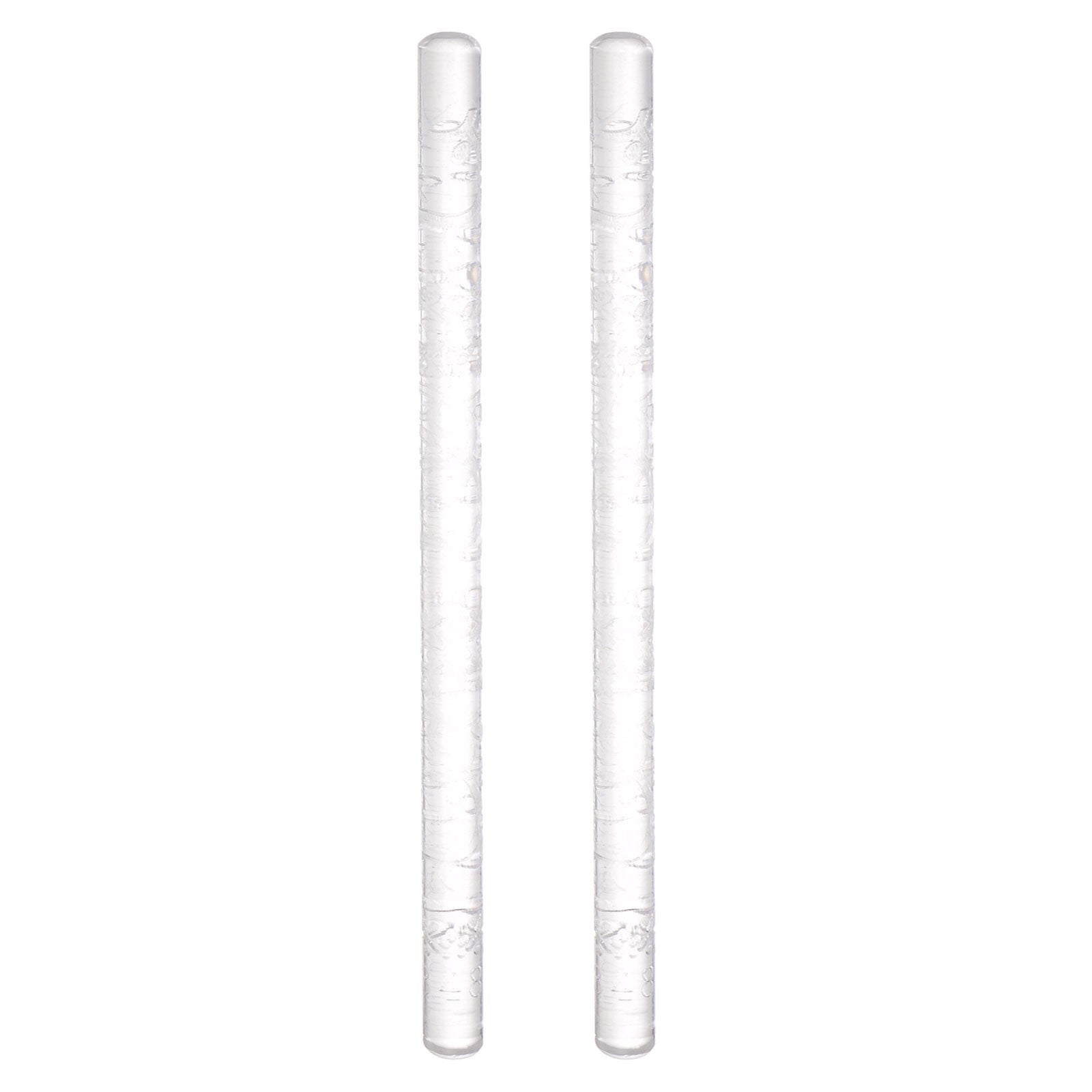 2pcs Acrylic Embossed Rolling Pin 16cm x 1cm Floral Pattern - Transparent