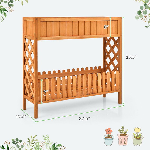 Costway 65149807 2 Tier Raised Garden Bed Elevated...