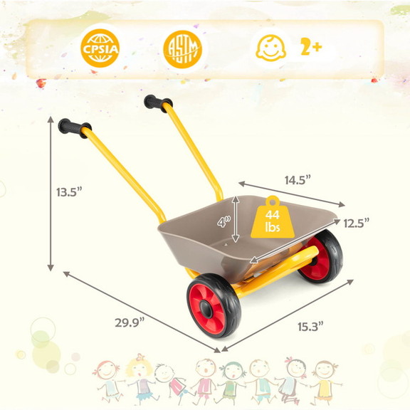 Costway 14728596 2 Wheeler Toy Cart with Steel Con...