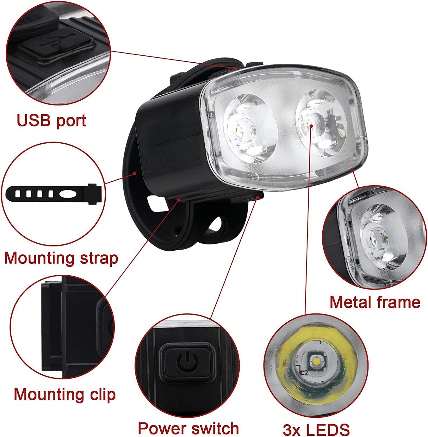 LED bicycle light front light and rear light Bike Accessories