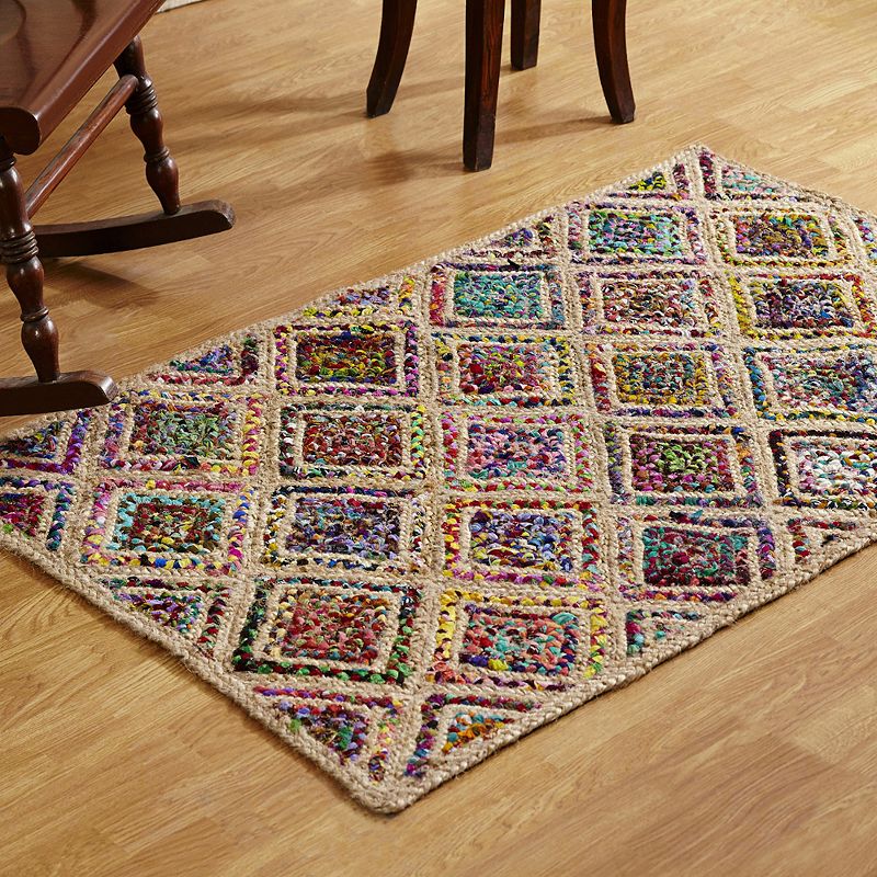 Better Trends Diamond Jute Reversible Rug