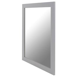 Home Decorators Collection 26.25 in. W x 32 in. H Rectangular Framed Wall Bathroom Vanity Mirror in Pearl Gray WM26-PG