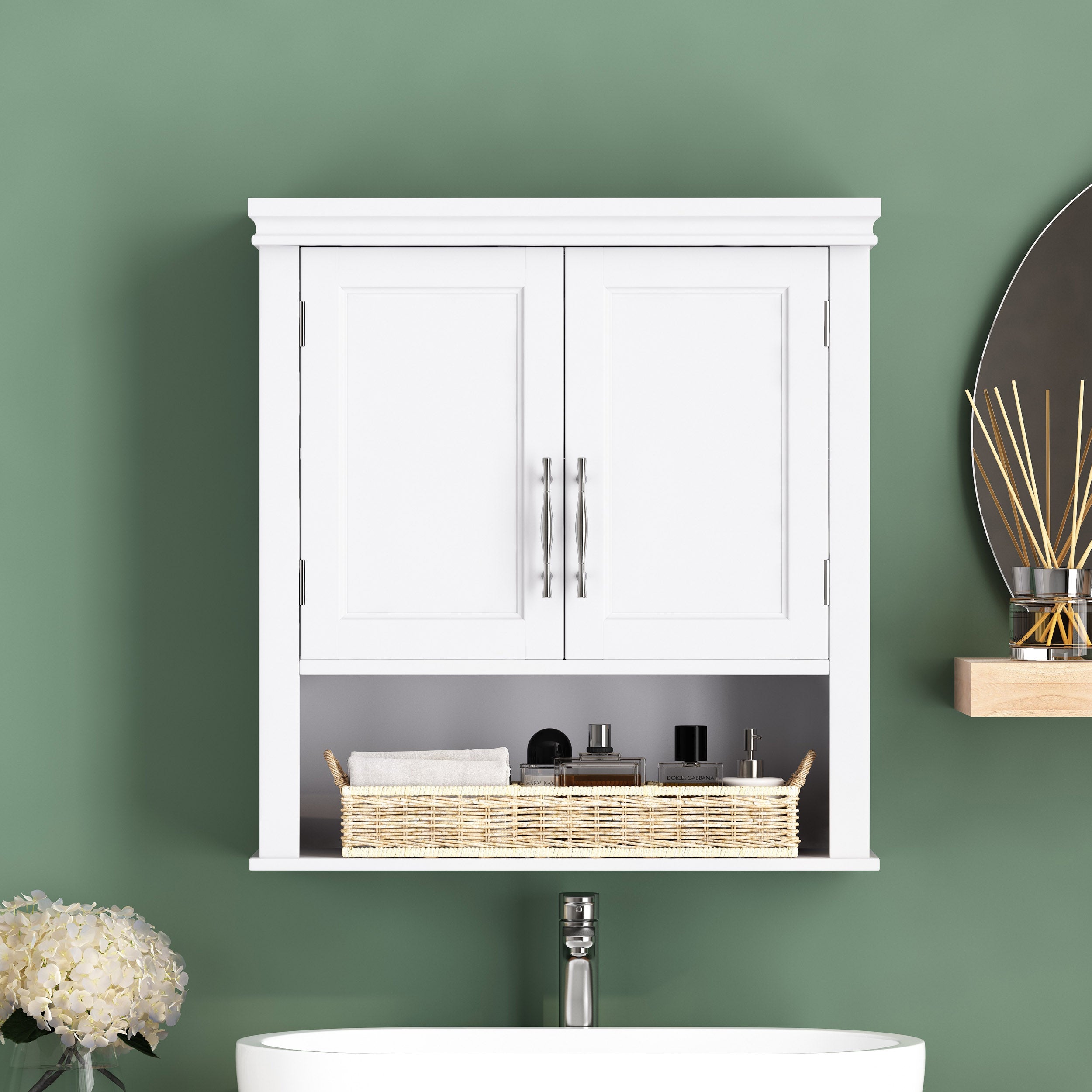 Meader Modern Wall-Mounted Bathroom Storage Cabinet