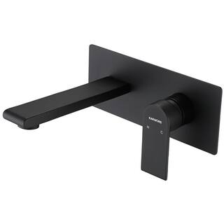 Magic Home Single-Handle Bath Waterfall Wall Mounted Tub and Sink Faucet in Matte Black CS-W121750477