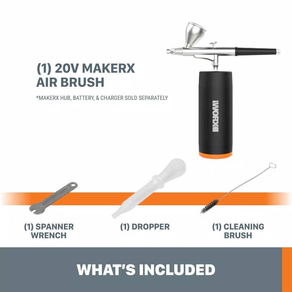 Worx MakerX 20-Volt Air Brush Rotary Tool Attachment (Tool Only) and#8211; XDC Depot