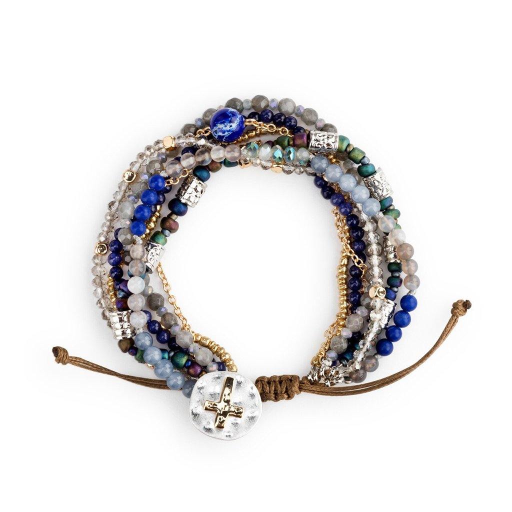 DEMDACO  Beaded Prayer Bracelet - Indigo