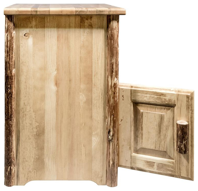 Montana Woodworks Glacier Country Left Hinged Wood End Table with Door in Brown   Rustic   Side Tables And End Tables   by VirVentures  Houzz