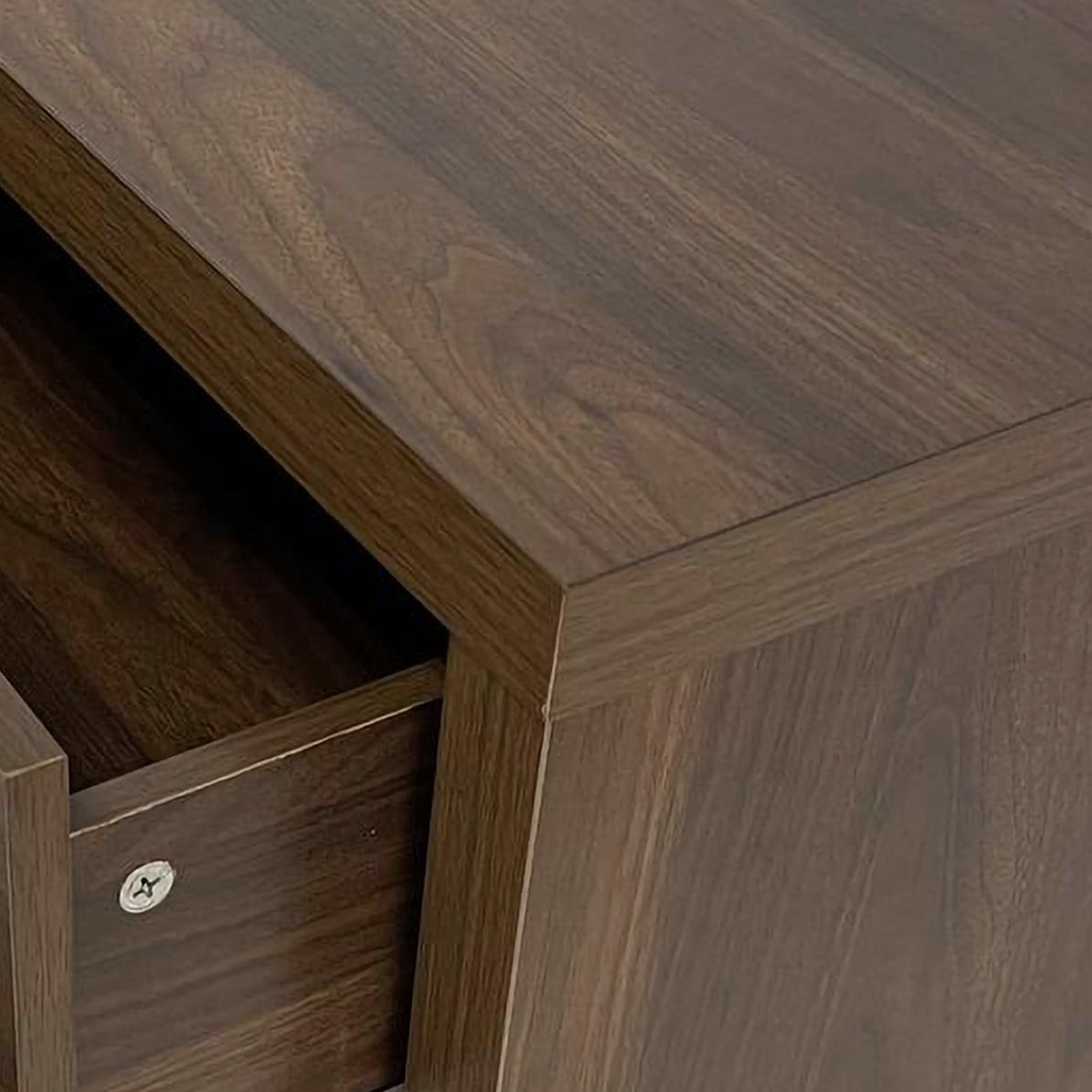 Marlette Modern Faux Wood 2 Drawer Nightstand