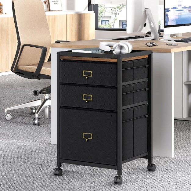 Trinity Mobile Filing Cabinet For Home Office Fits A4 Or Letter Size Home Office Small Under Desk Storage Cabinet Black