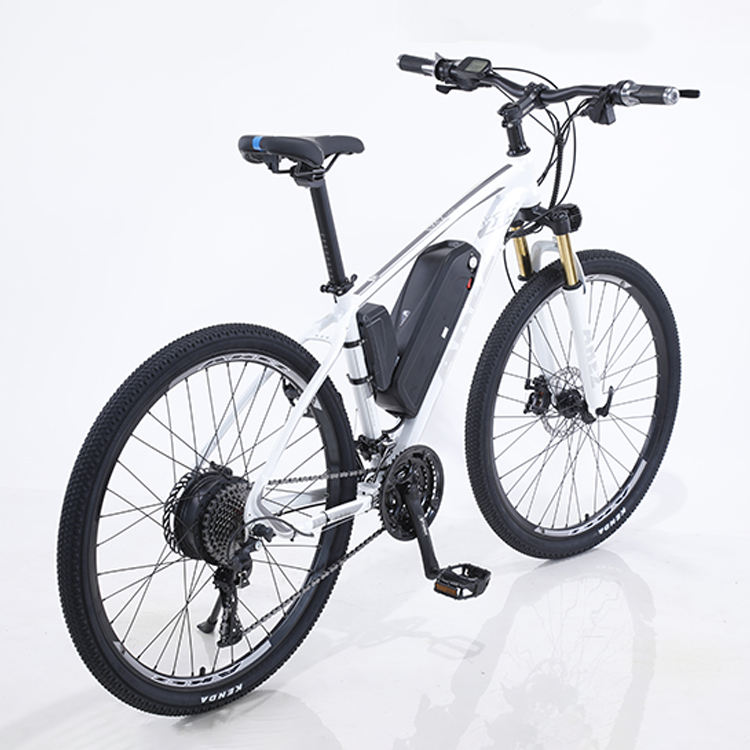 Cheap price hot selling external battery e bike OEM double disc brake white color electric bike with LED driving lights