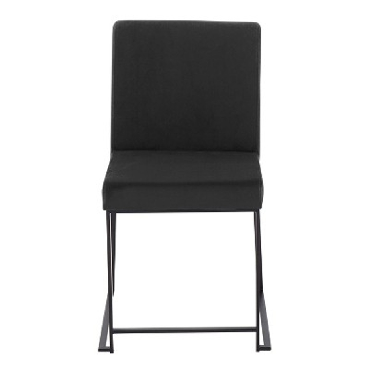 Set of 2 High Back Fuji Dining Chairs Velvet/Steel Black - LumiSource