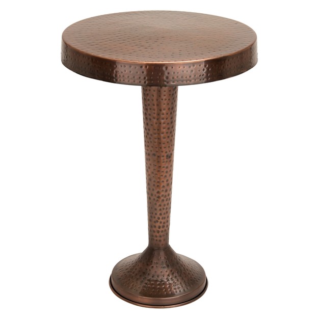 Metal Round Accent Table Tapered Pole Frame Olivia amp May