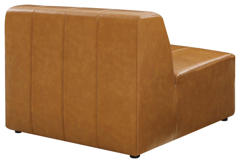 Bartlett Vegan Leather Armless Chair Tan   Contemporary   Armchairs And Accent Chairs   by GwG Outlet  Houzz