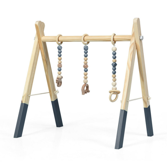 Costway 58964023 Portable 3 Wooden Newborn Baby Ex...