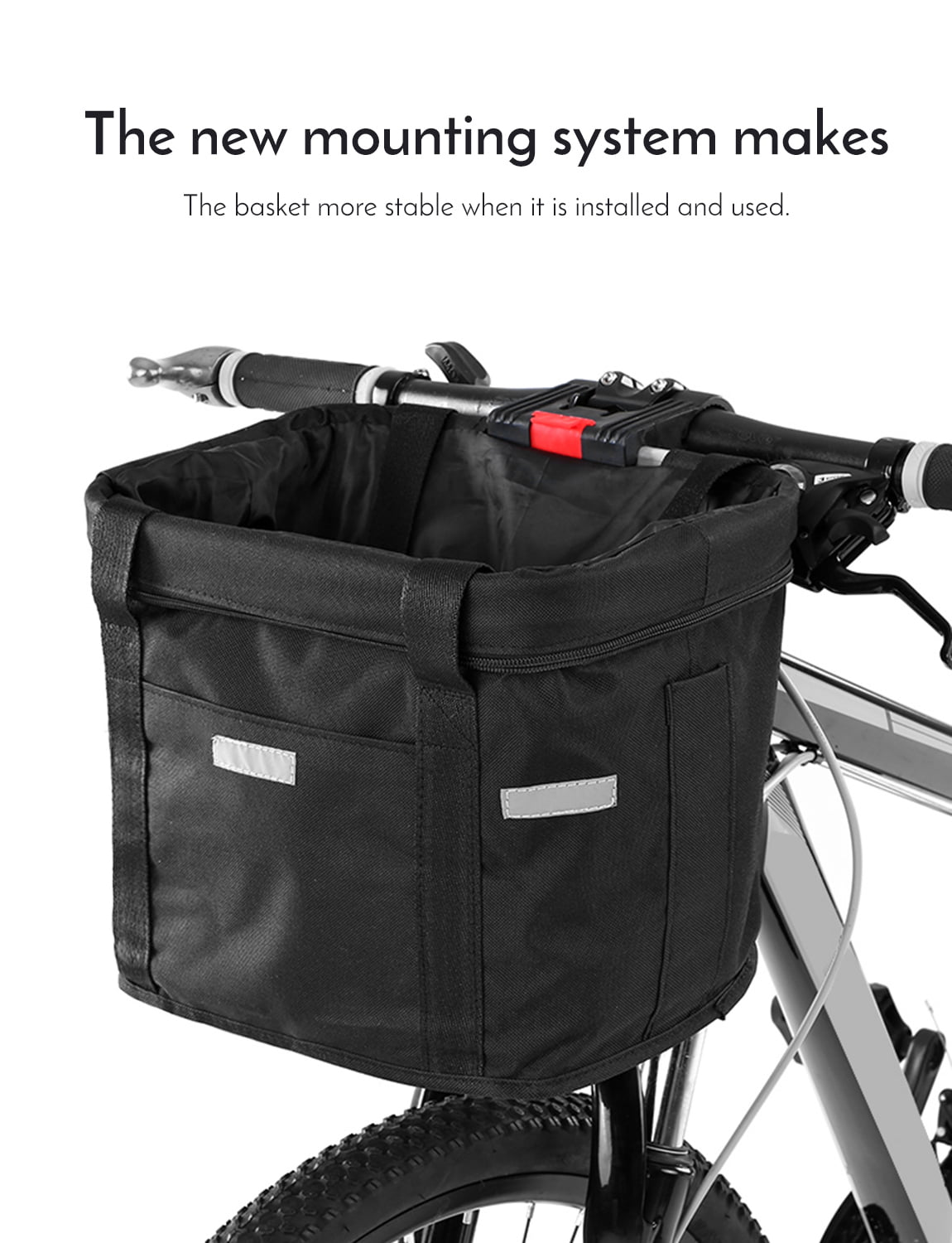 TOMSHOO Bicycle Front Basket Removable Waterproof Bike Handlebar Basket Pet Carrier Frame Bag