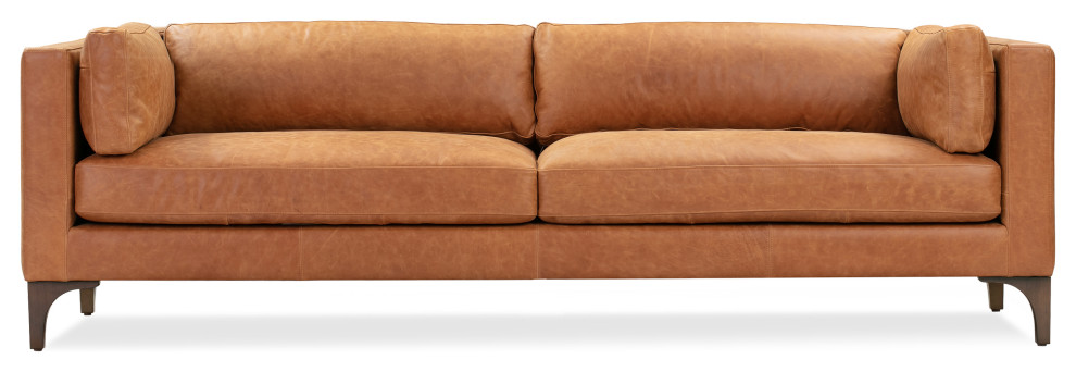 Poly and Bark Argan Sofa  Cognac Tan   Midcentury   Sofas   by Edgemod Furniture  Houzz