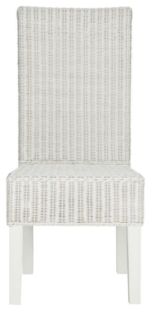 Sergio 18 quotWicker Dining Chair  Set of 2  White   Tropical   Dining Chairs   by V.S.D Furniture  Houzz