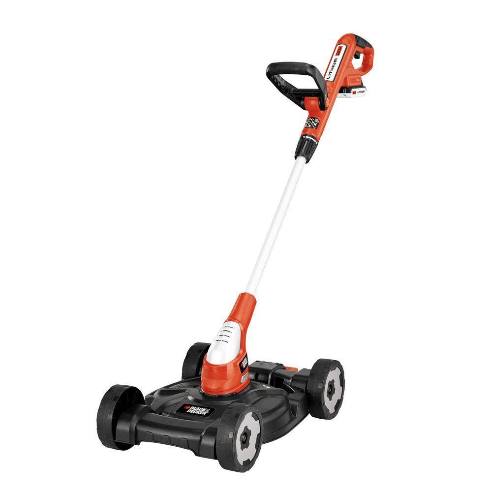 BLACK+DECKER 20V MAX Cordless Battery Powered 3-in-1 String Trimmer Lawn Edger  Lawn Mower Kit with (2) 2Ah Batteries  Charger MTC220