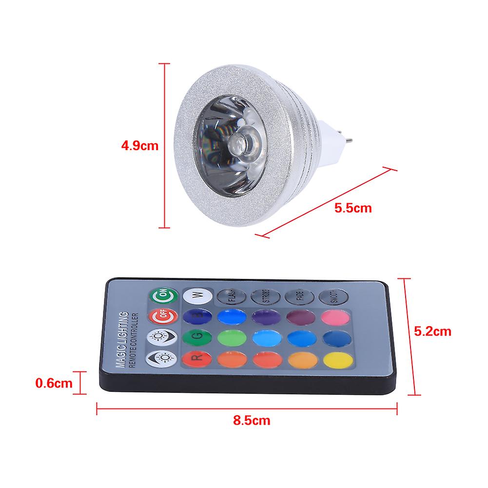 Mr16 3w Rgb Led Light Color Changing Lamp Bulb 12v-24v With Remote Control For Home Bar