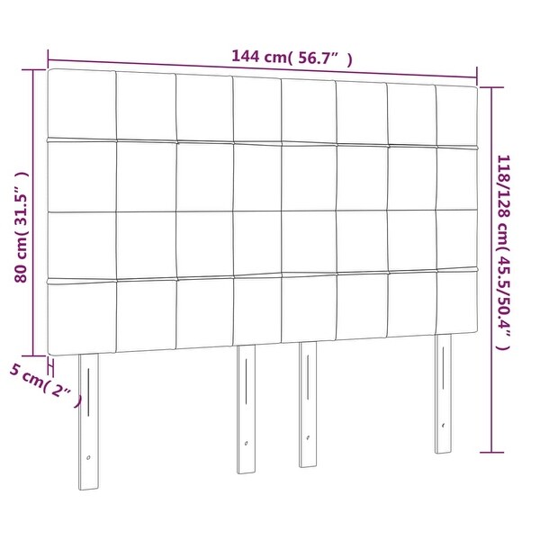 vidaXL LED Headboard Dark/Light Gray multisize Fabric - - 37421102