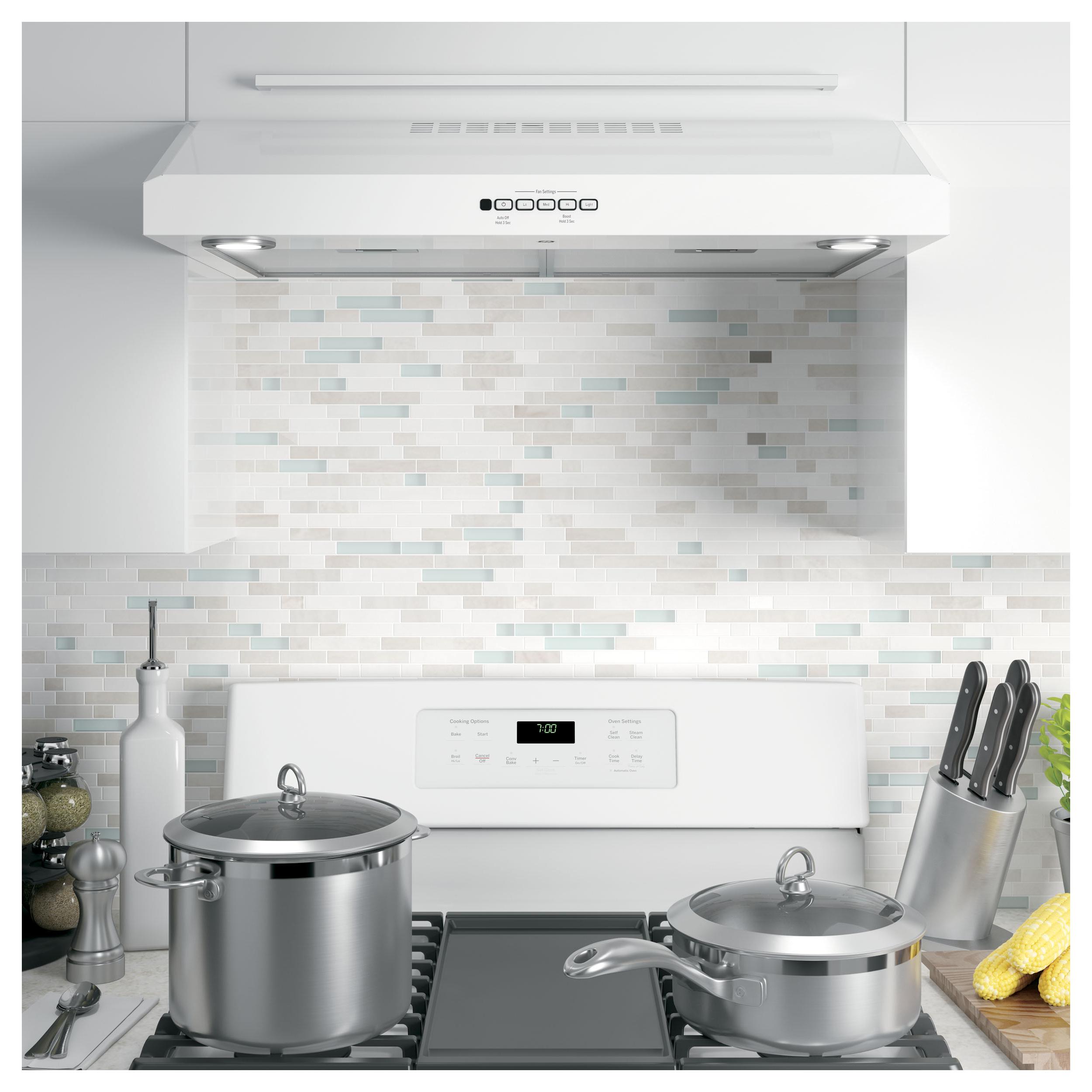 GE 30-Inch Under Cabinet Range Hood with 4 Speeds JVX5300DJWWC