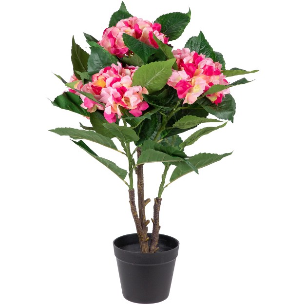 Hydrangea Flower Artificial Potted Plant Pink green