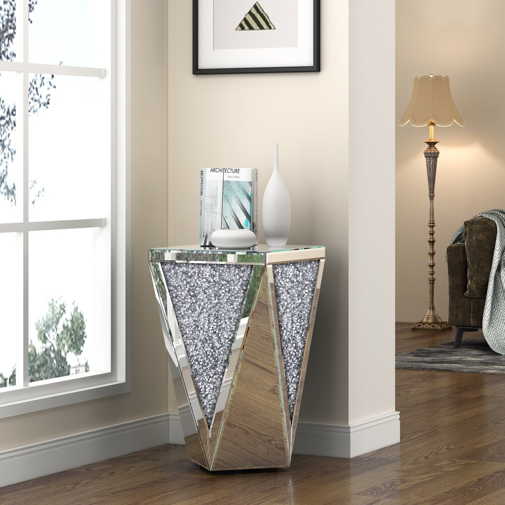 KOHROS Diamond Mirrored Console Table