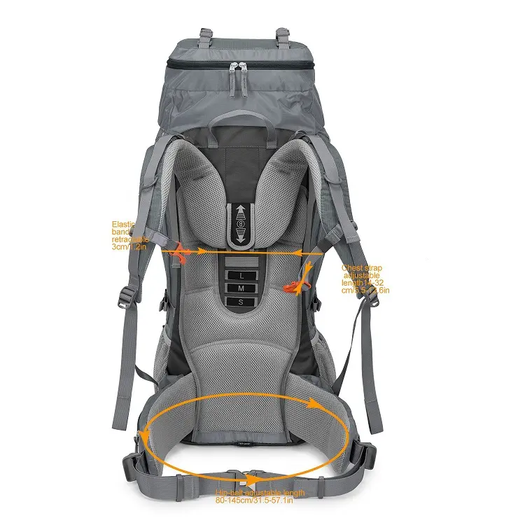 65L Waterproof Travel Hiking Pack Backpack with Earphone Port for Climbing Camping Pack Mountaineering Cycling Trekking