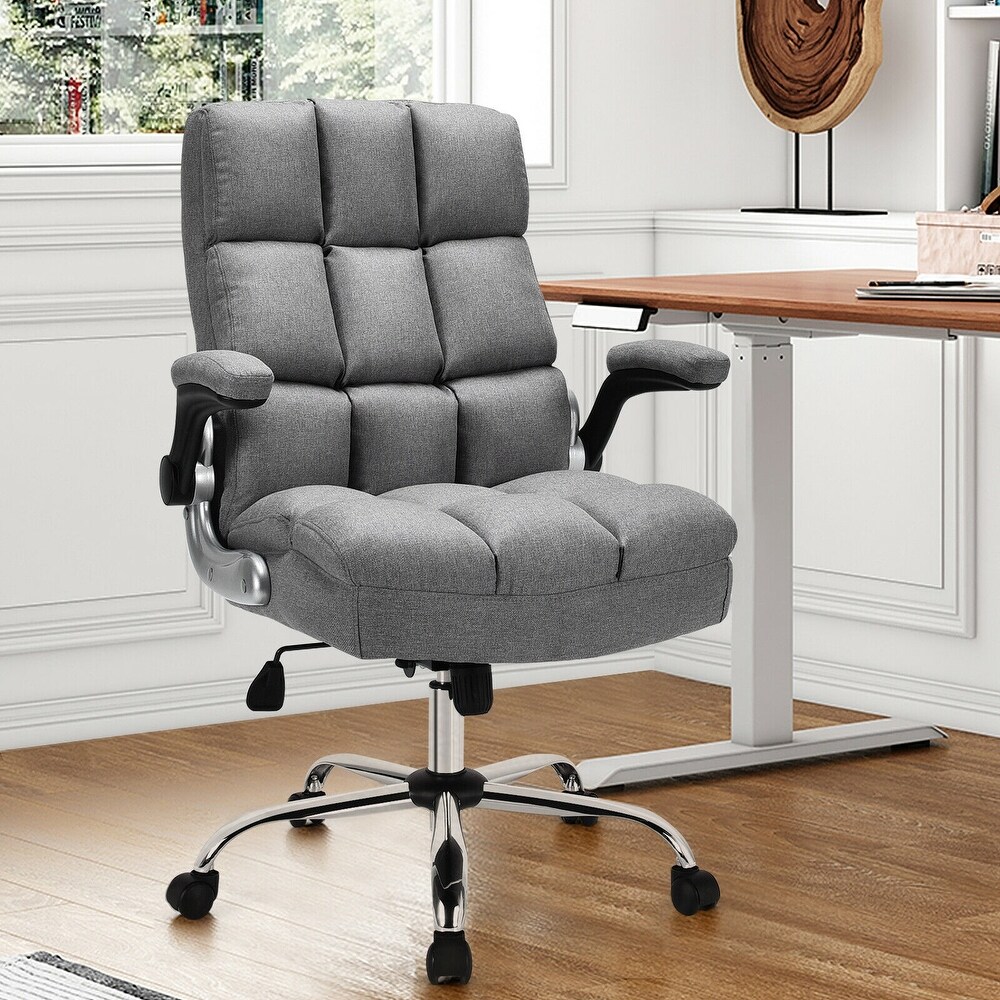 Adjustable Swivel Office Chair with High Back and Flip up Arm for Home and Office   30\