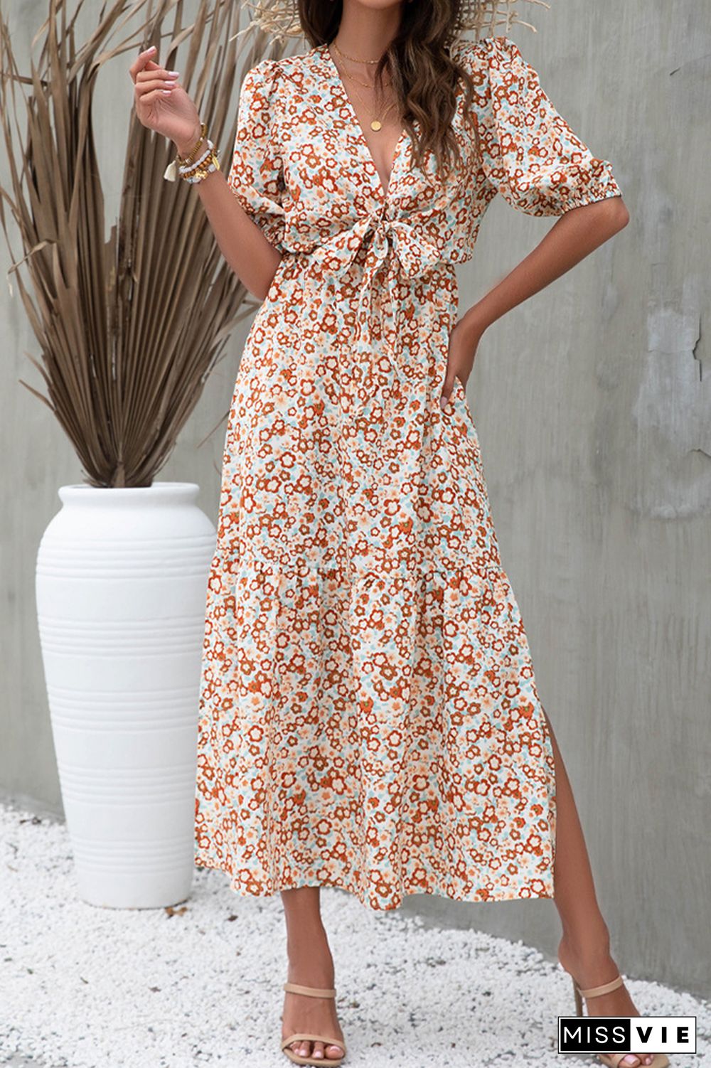 Floral Print Loose Long Dress Wholesale