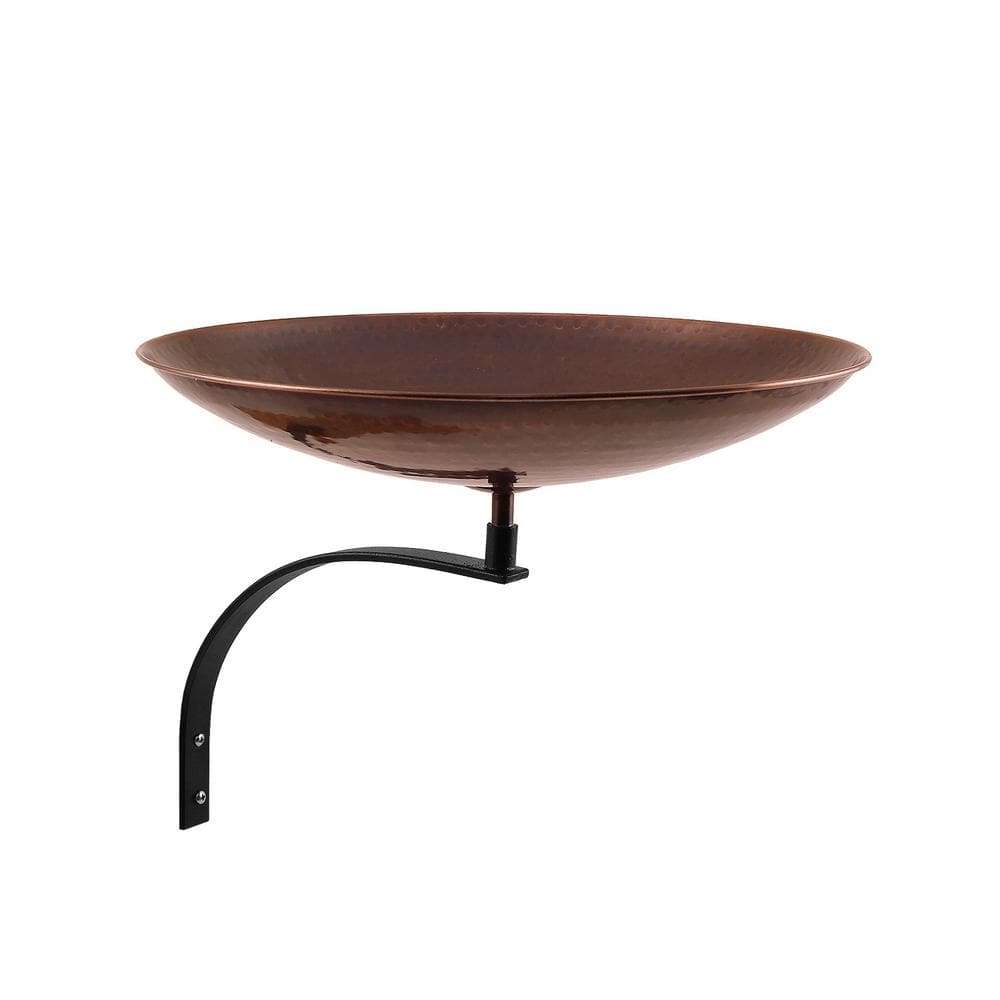 Achla Designs 14 in. W Antique Burnt Copper Birdbath with Wall Mount Bracket BCB-01-WM