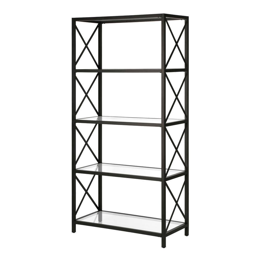 MeyerCross Celine 66 in. Blackened Bronze Metal 4-Shelf Bookcase BK0448