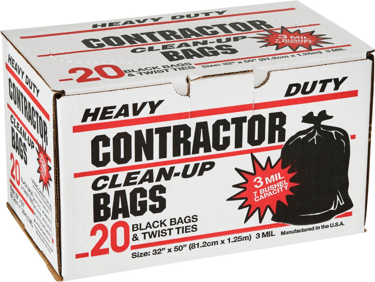 Primrose Contractor Clean-Up Trash Bag 7 Bu. Black