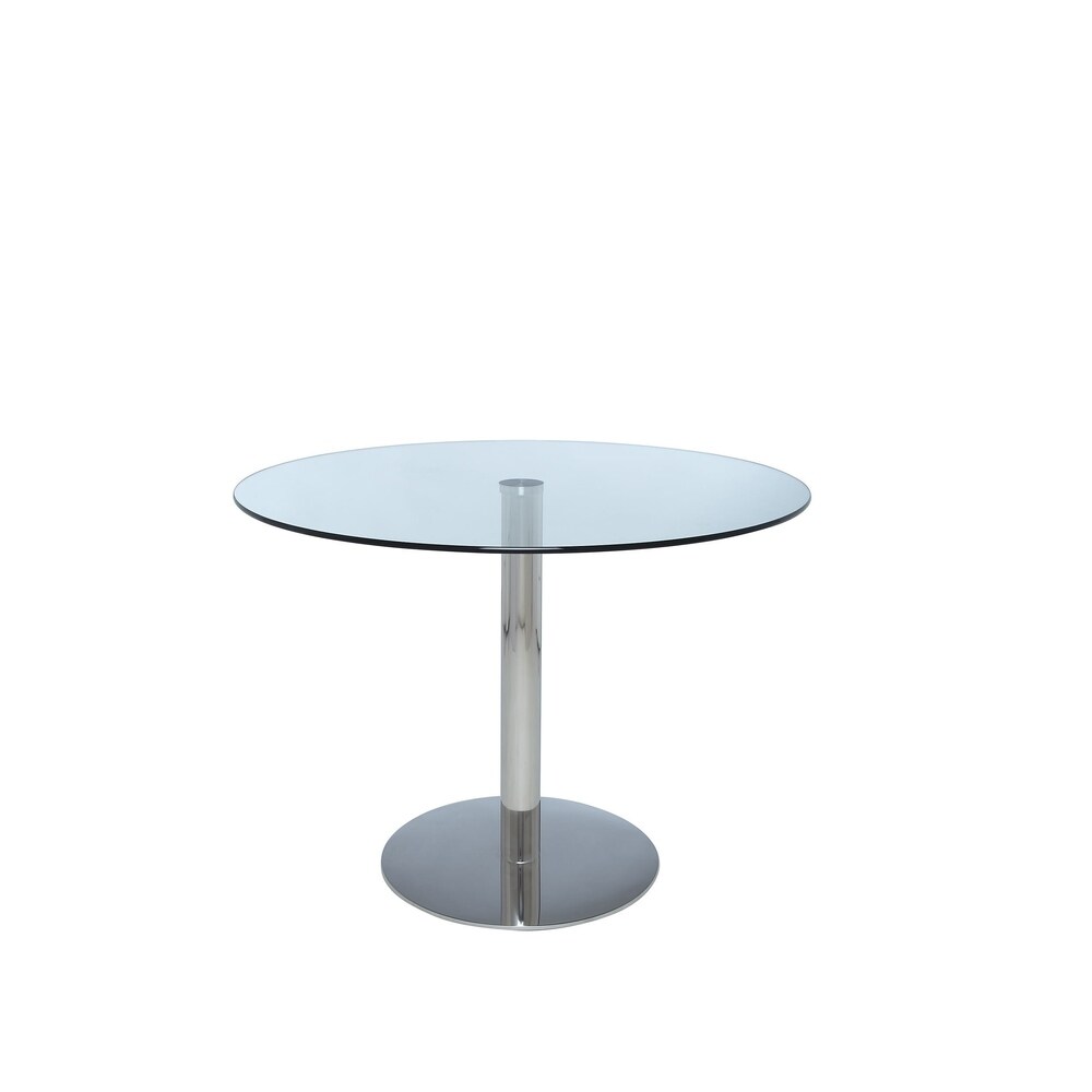 Clear glass Top with Chrome pedestal 36\