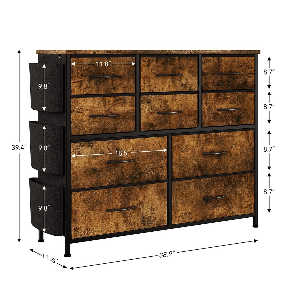 10 Drawer Dresser  Storage Organizer Unit with Fabric