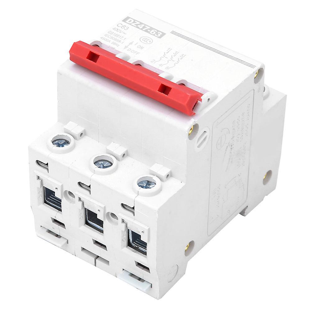 4pcs Dz47-63 Ac400v Miniature Circuit Breaker 3p Household Air Switch Din Rail Mounted63a