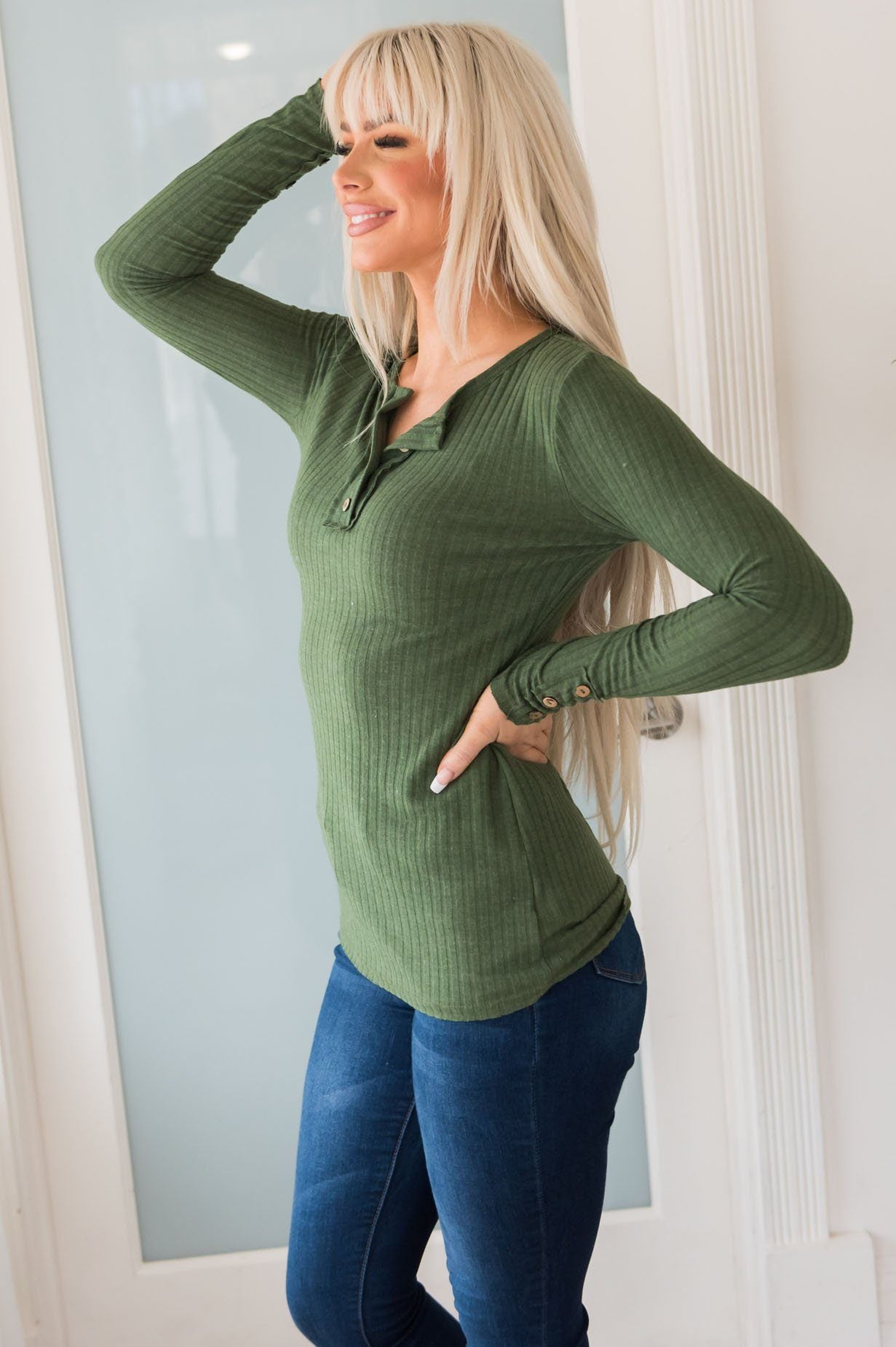 Blissful Ribbed Modest Top