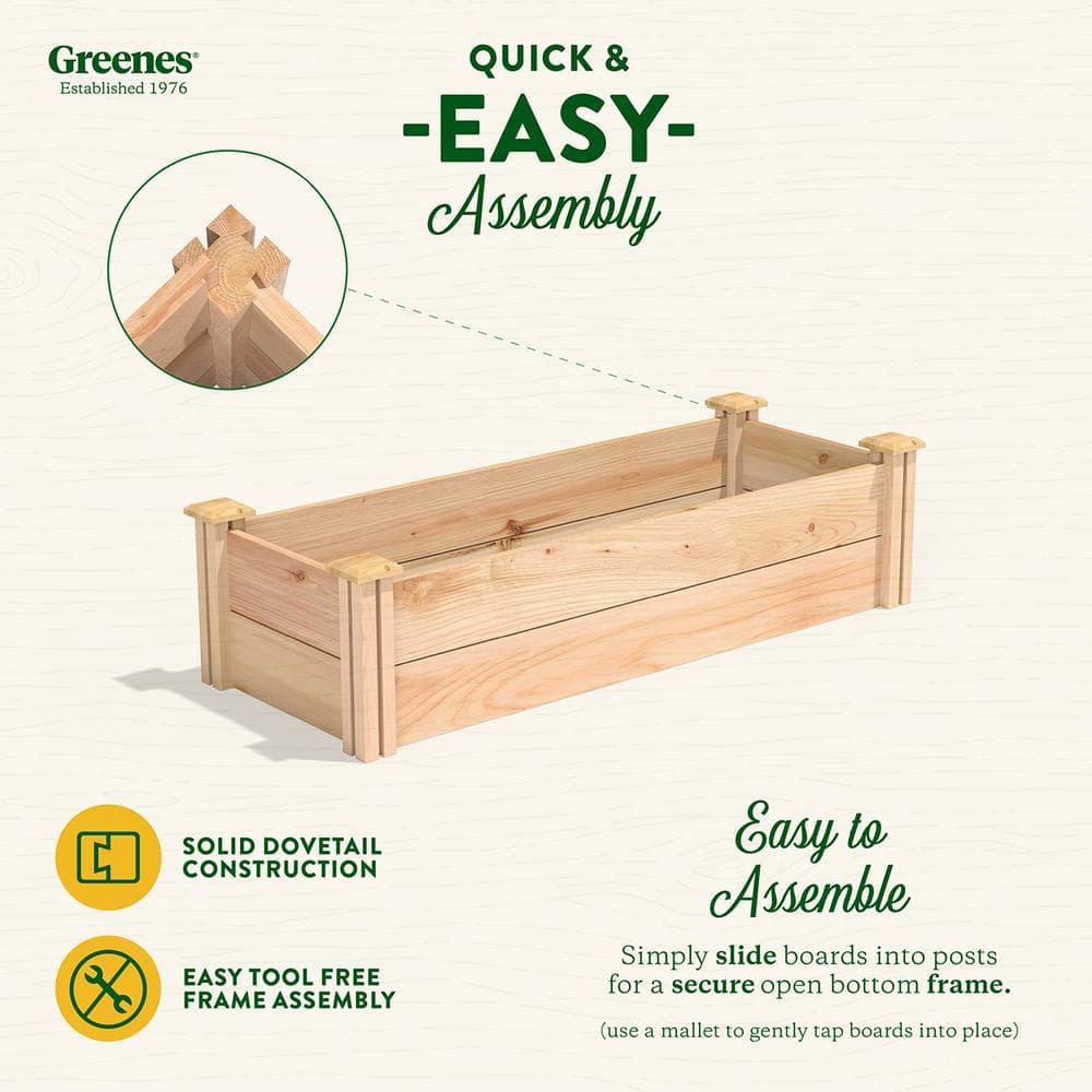 Greenes Fence 16 in. x 4 ft. x 11 in. Premium Cedar Raised Garden Bed RC164812P