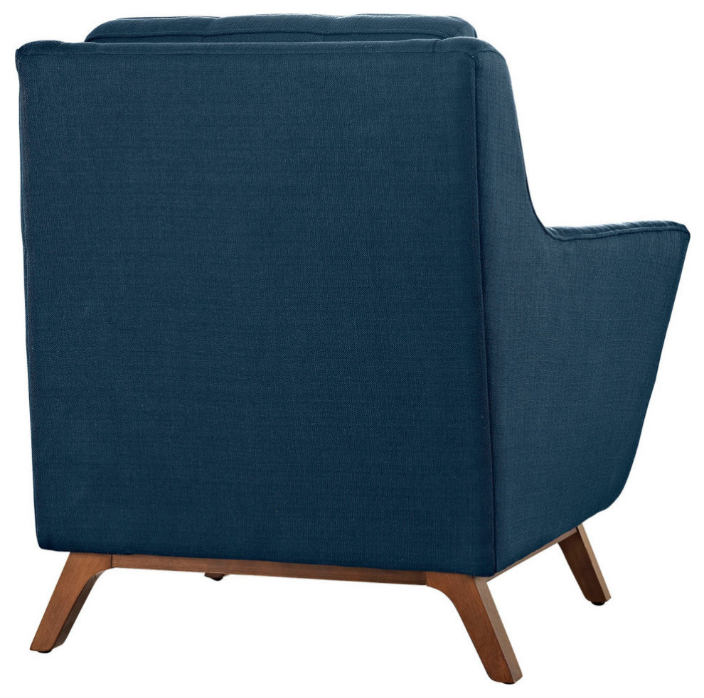 Gillian Azure 2 Piece Upholstered Fabric Living Room Set   Midcentury   Armchairs And Accent Chairs   by Peachtree Fine Furniture  Houzz