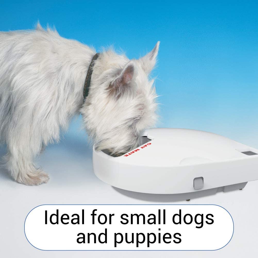 Cat Mate C500 Automatic Pet Feeder with Digital Timer for Cats and Small Dogs White， 13.4 x 11.4 x 2.8