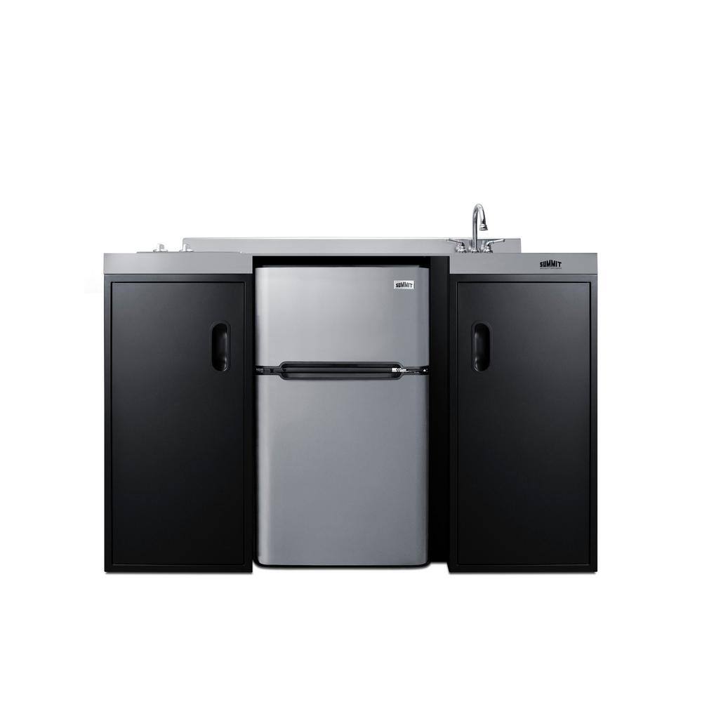 Summit Appliance 54 in. Compact Kitchen in Stainless Steel ADA Compliant CK55ADASINKR