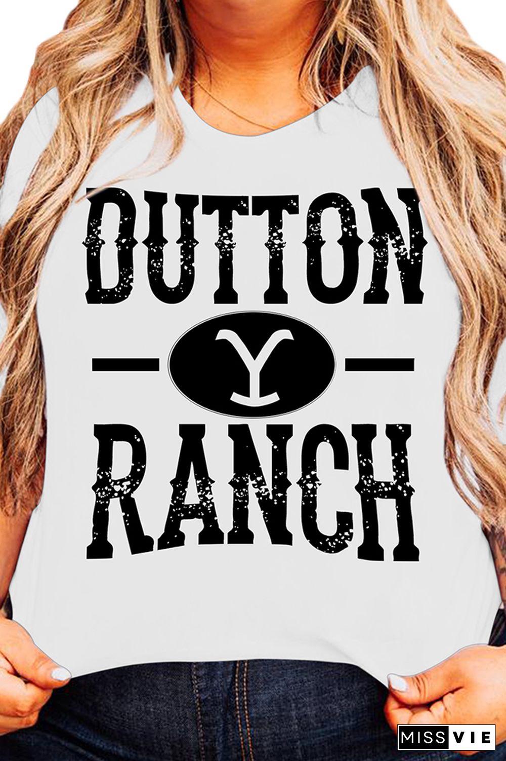 OUTTON RANCH Print Graphic Tees for Women Wholesale Short Sleeve T shirts Top