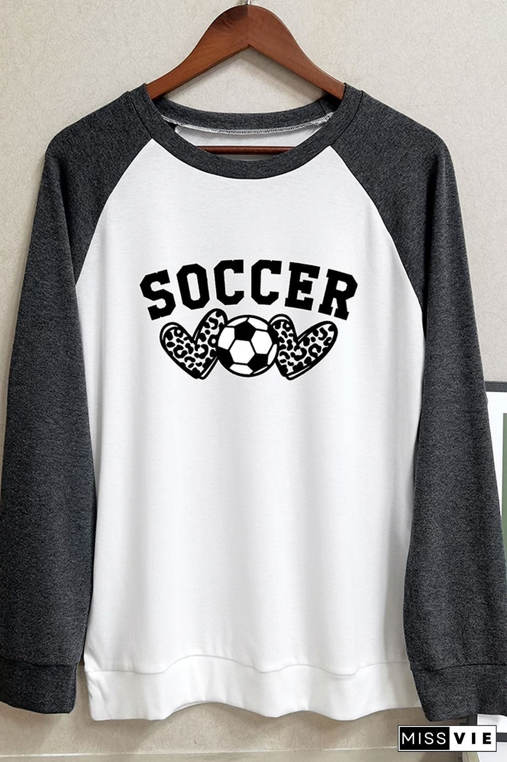 Soccer, Leopard Heart Graphic Tee Wholesale