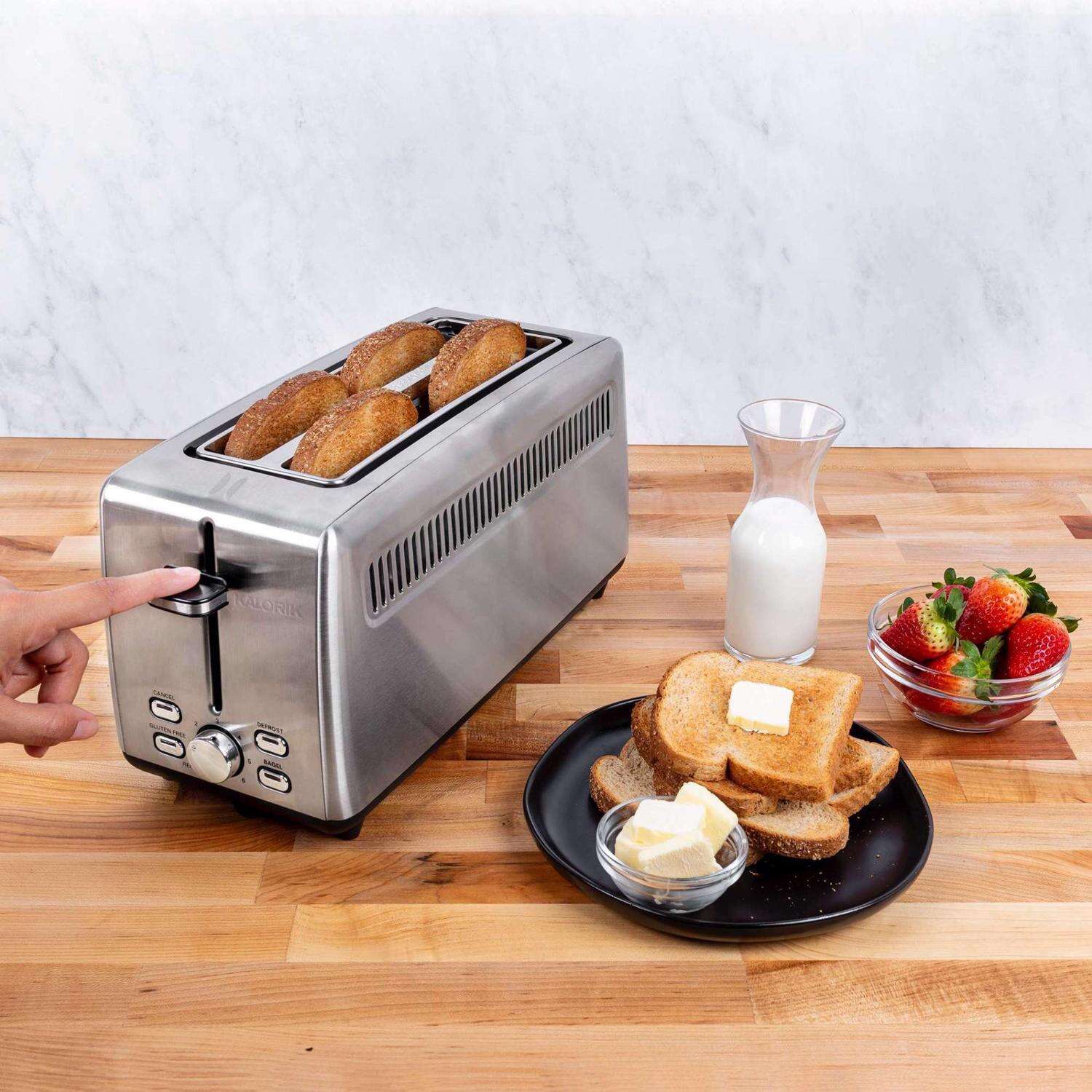 Kalorik Stainless Steel Silver 4 slot Toaster 15.16 in. H X 6.1 in. W X 7.68 in. D