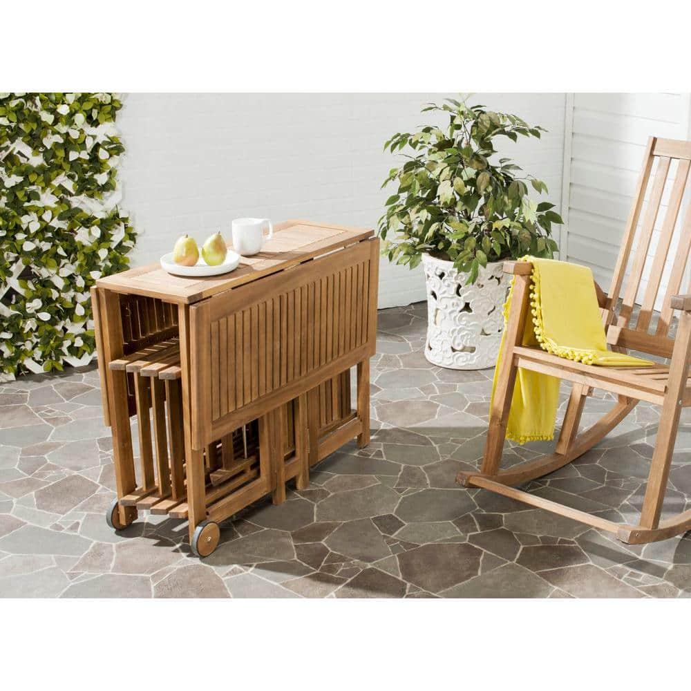 SAFAVIEH Arvin Teak Brown 5Piece Wood Outdoor Dining Set