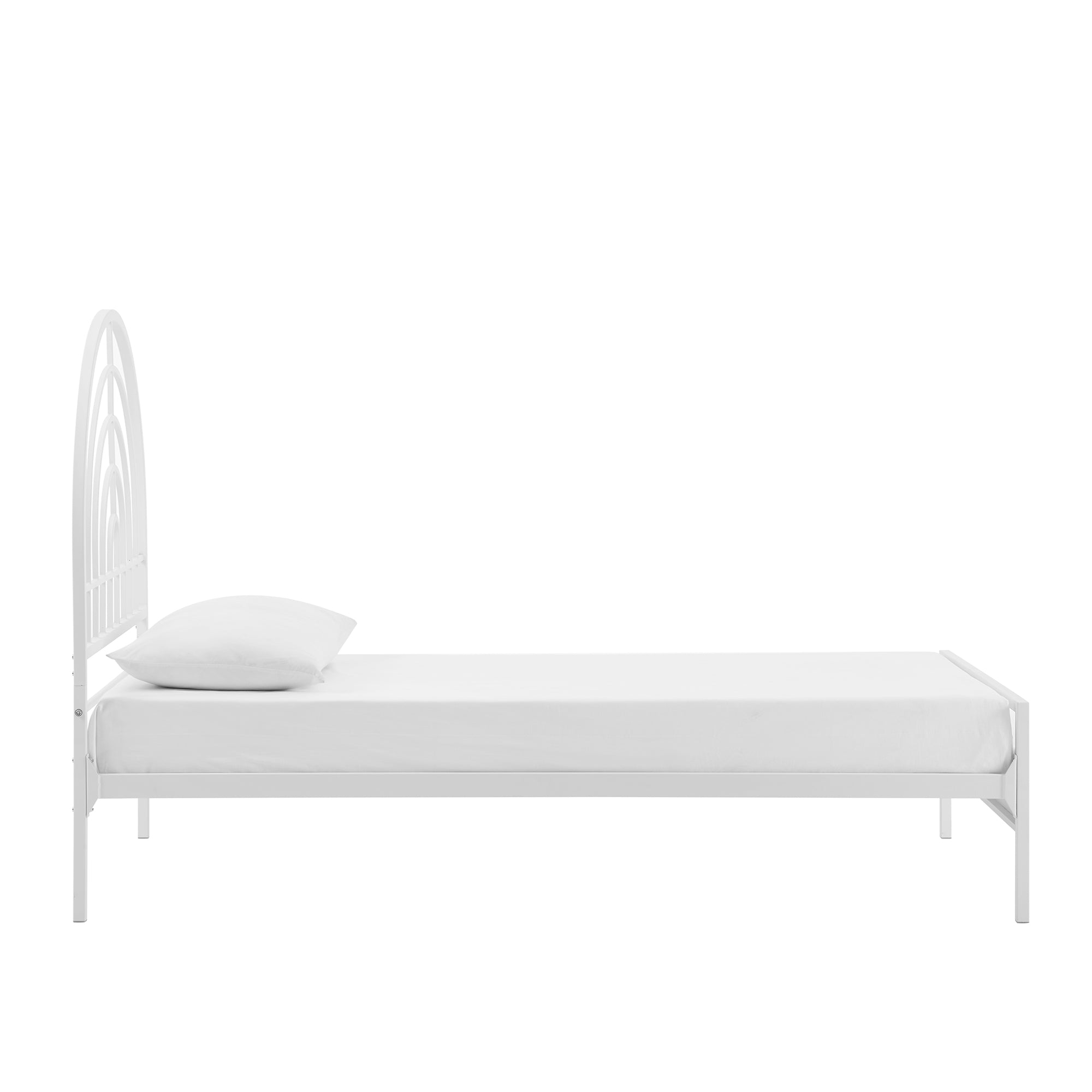 Manor Park Contemporary Metal Arch Twin Bed, White