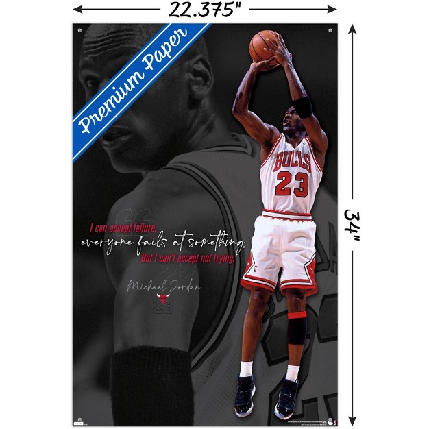 Trends International Michael Jordan Can x27 t Accept Not Trying Unframed Wall Poster Prints