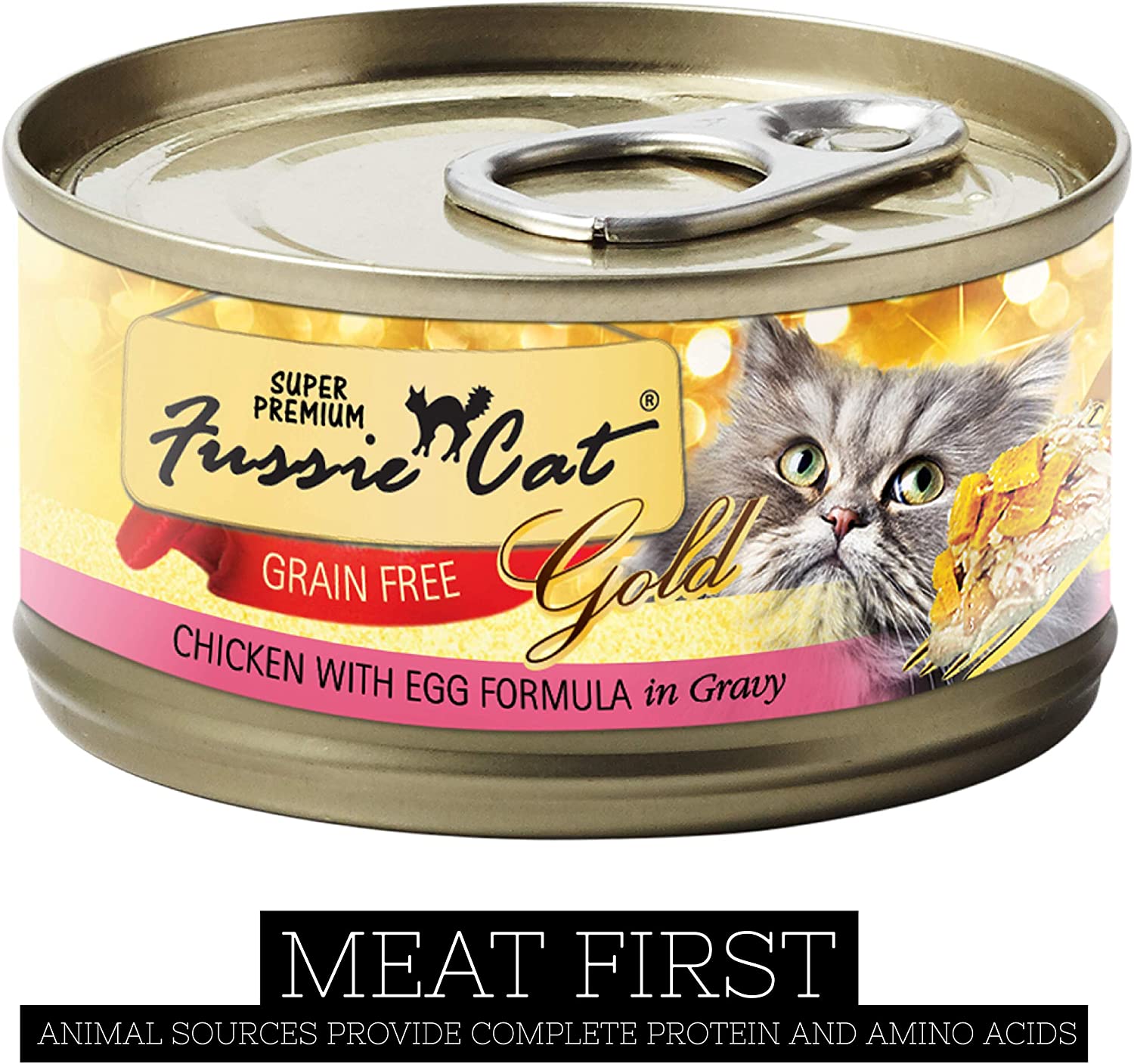 Fussie Cat Super Premium Chicken with Egg Formula in Gravy Grain-Free Canned Cat Food 2.82-oz case of 24