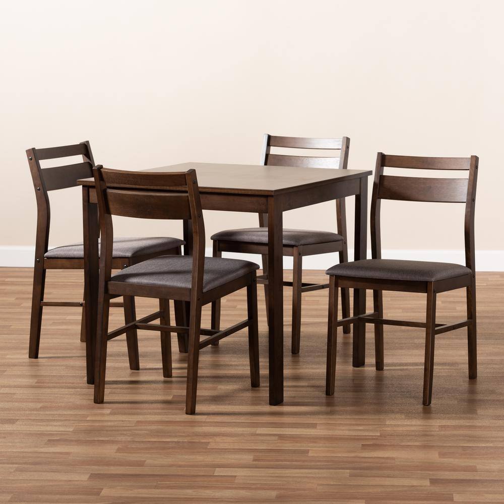 Baxton Studio Lovy 5-Piece Gray Dining Set 155-9579-HD