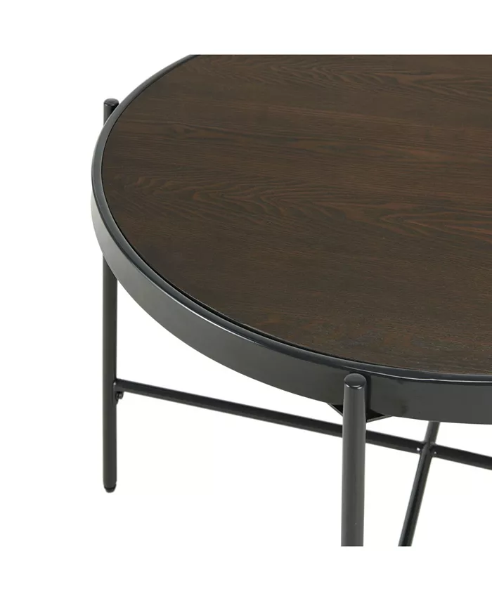 Picket House Furnishings Carlo Round Coffee Table with Wooden Top